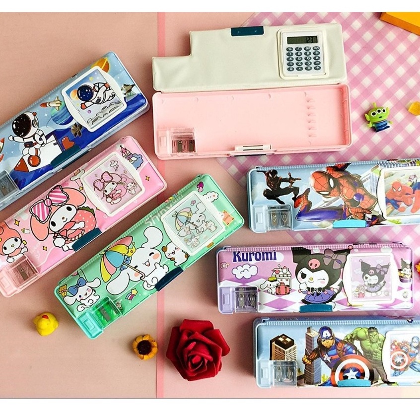 

kotak pensil ada kalkulator/pencil case KALKULATOR/TEMPAT PENSIL MAGNET KALKULATOR