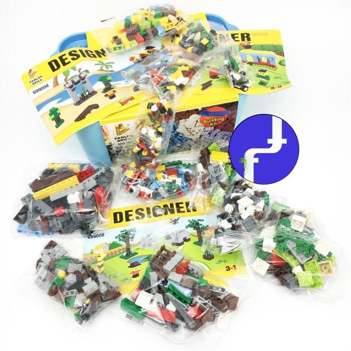 terbaru  mainan anak building block kit panlos brick wange designer 635 pcs box ready