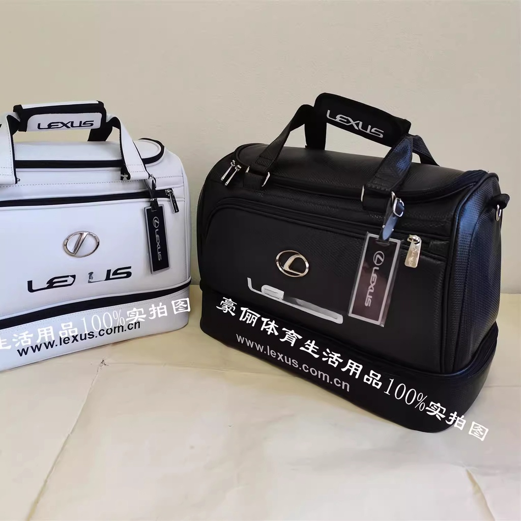 New golf clothing bag PU waterproof material Lexus men's and women's shoulder backpack double-layer