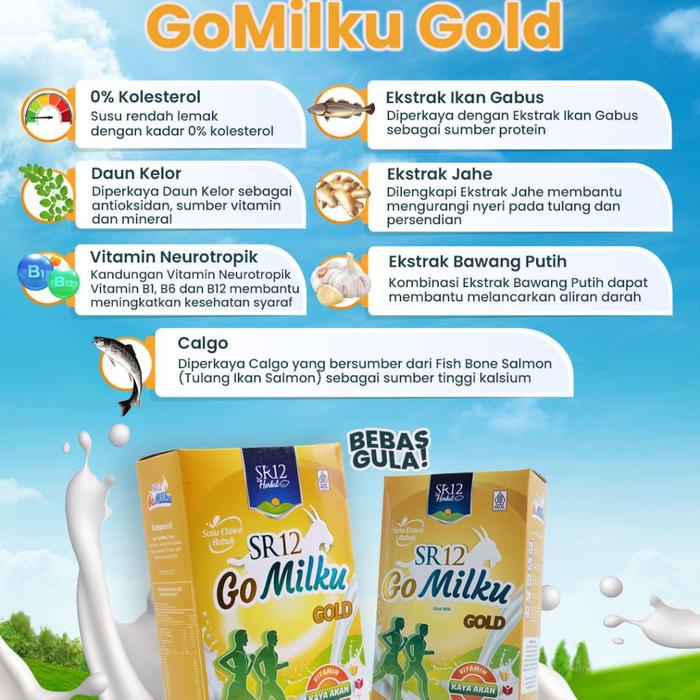 

SALE PROMO SUSU KAMBING ETAWA BUBUK GO MILKU GOLD SR12 NUTRISI SENDI DAN TULANG RENDAH GULA READYY