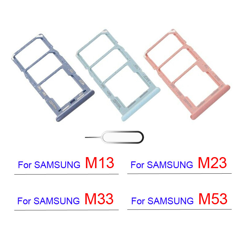 For Samsung Galaxy M13 M23 M33 M53 4G 5G Phone New Sim Chip Tray Sd Card Reader Socket Slot Holder