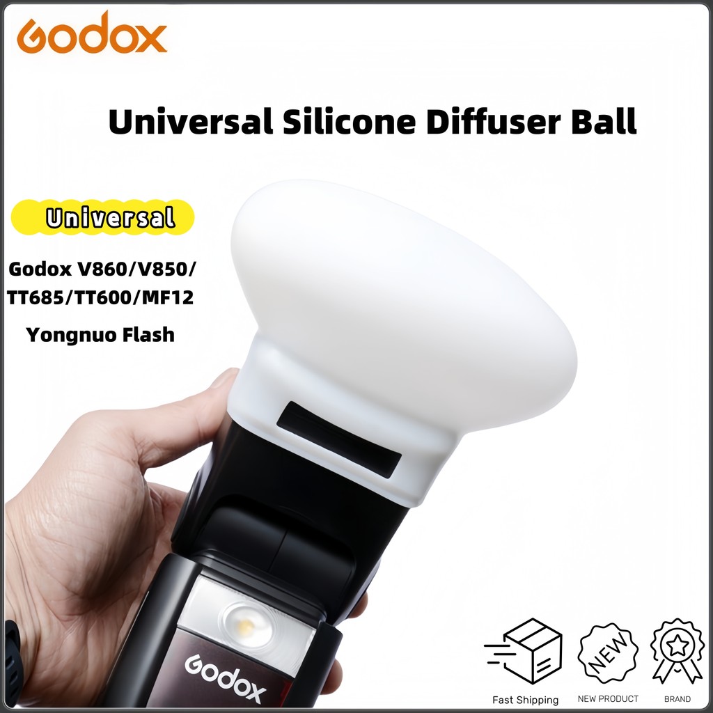 Universal Silicone Softbox Diffuser Ball for Godox V860 V850 TT685 TT600 MF12 Yongnuo Speedlite Flas