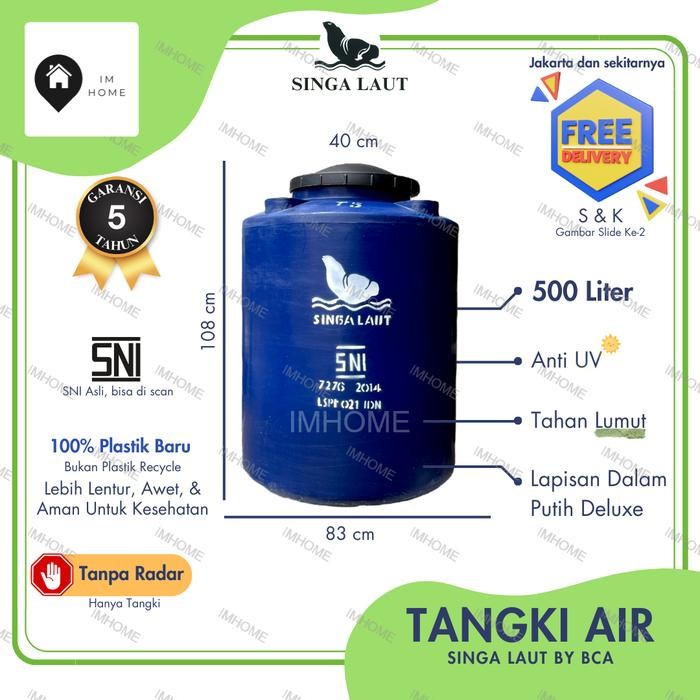 Tangki / Toren Air Singa Laut 500 Liter T550 Murah