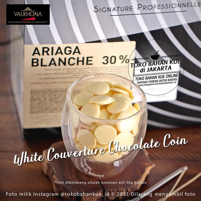 

BisaInstan- Valrhona Ariaga Blanche 30% 100gr White Chocolate Couverture Cokelat