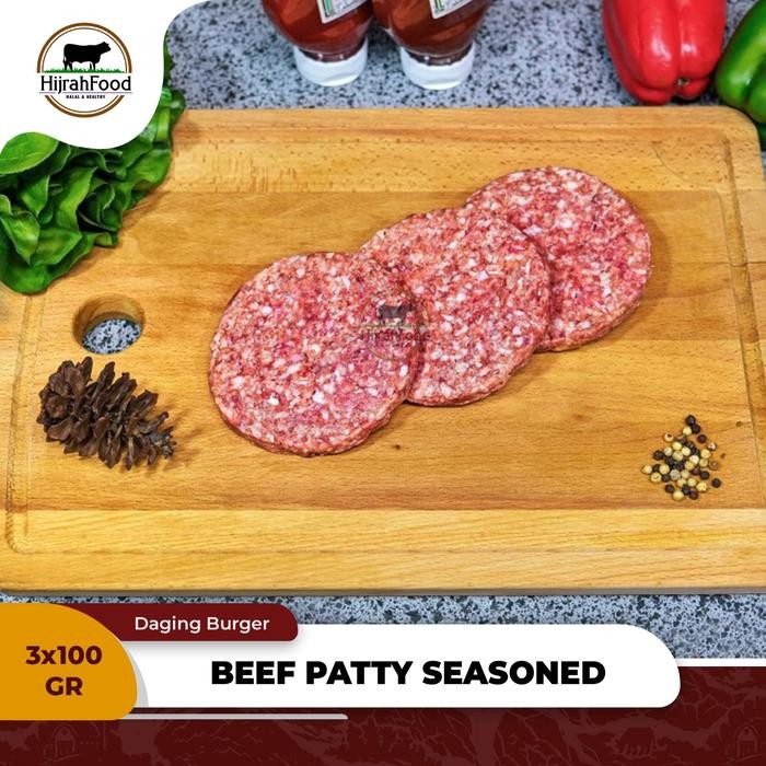 

Kirim,HariYgSama- Beef Burger Patty Seasoned Meaty & Juicy Daging Burger Siap Masak