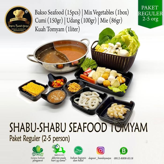 

Kirim,HariYgSama- Paket Shabu/Suki/Steamboat Seafood Tomyam Reguler 2-5 org (Halal Food)