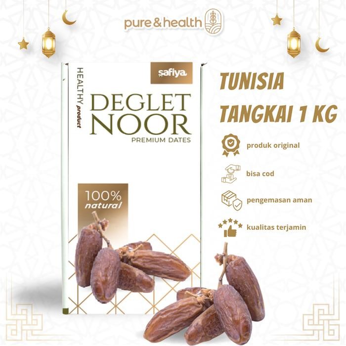 

BisaInstan- Kurma Tunisia Tangkai 1 Kg Deglet Noor Natural Premium Dates