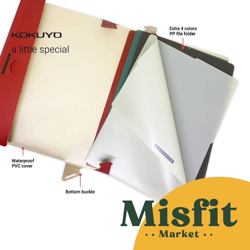 

KOKUYO Retro File Document with Closure A4 (4 PP Folder) Tas Dokumen Organizer