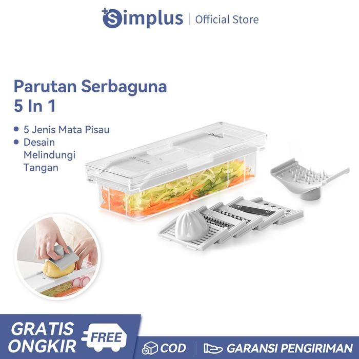 

Simplus x INSSA Parutan Multifungsi Dengan 5 Jenis Mata Pisau Stainless Steel Baja Anti Karat Yang