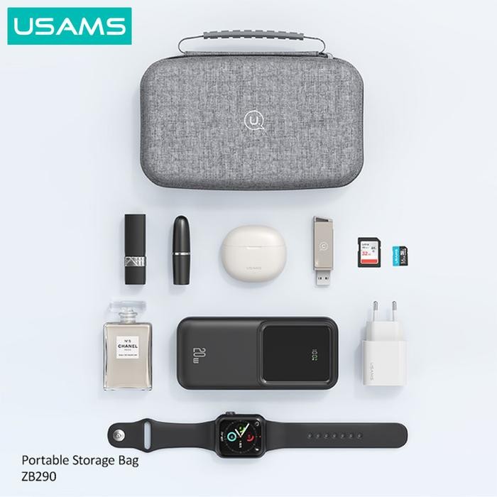 Usams Zb290 Portable Storage Bag Tas Powerbank Charger Kabel Terlaris