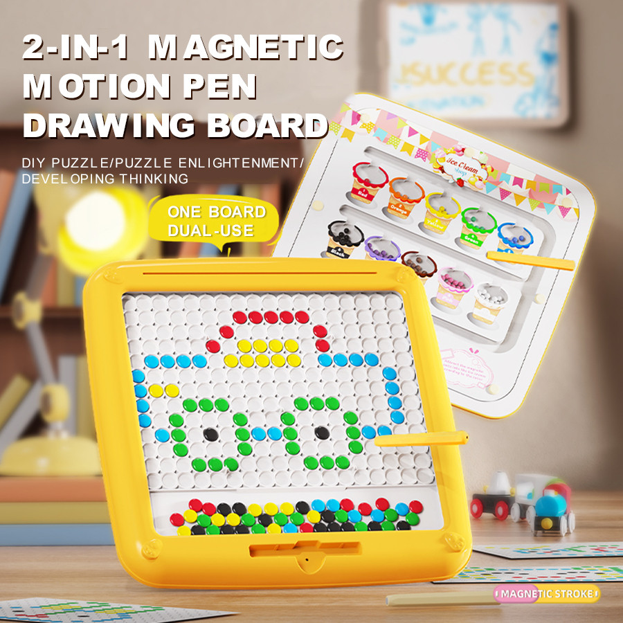 

Children'S Magnetic Drawing Board Diy Graffiti Toy Magnetic Pen And Bead Puzzle Toy Children'S