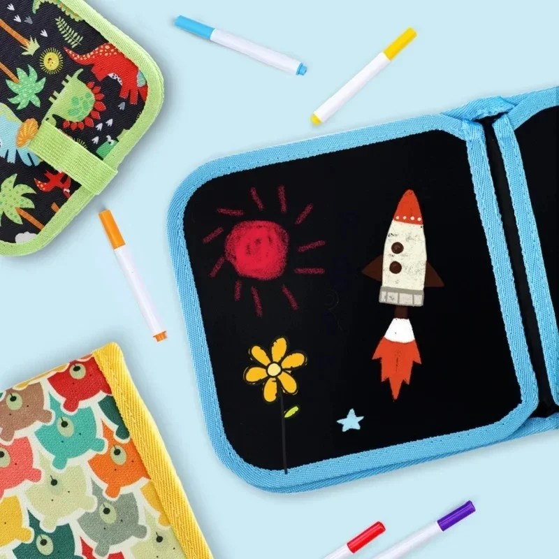 

6 Pages Children Portable Drawing Book Magic Blackboard Coloring Books Erasable Writing Board