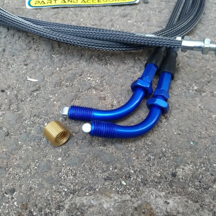 TALI/KABEL GAS STANDAR SERAT HITAM L BLUE PCX LOKAL 2018 ORI THAILAND