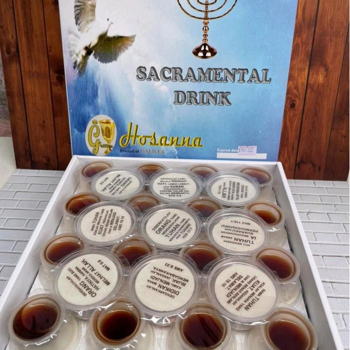 

roti dan Anggur Perjamuan Kudus dan hosti ayat besar isi 50 Cup