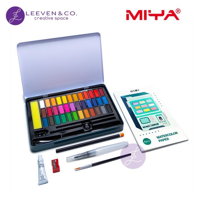 

ready stok himi miya watercolor kit 36 color tin case original