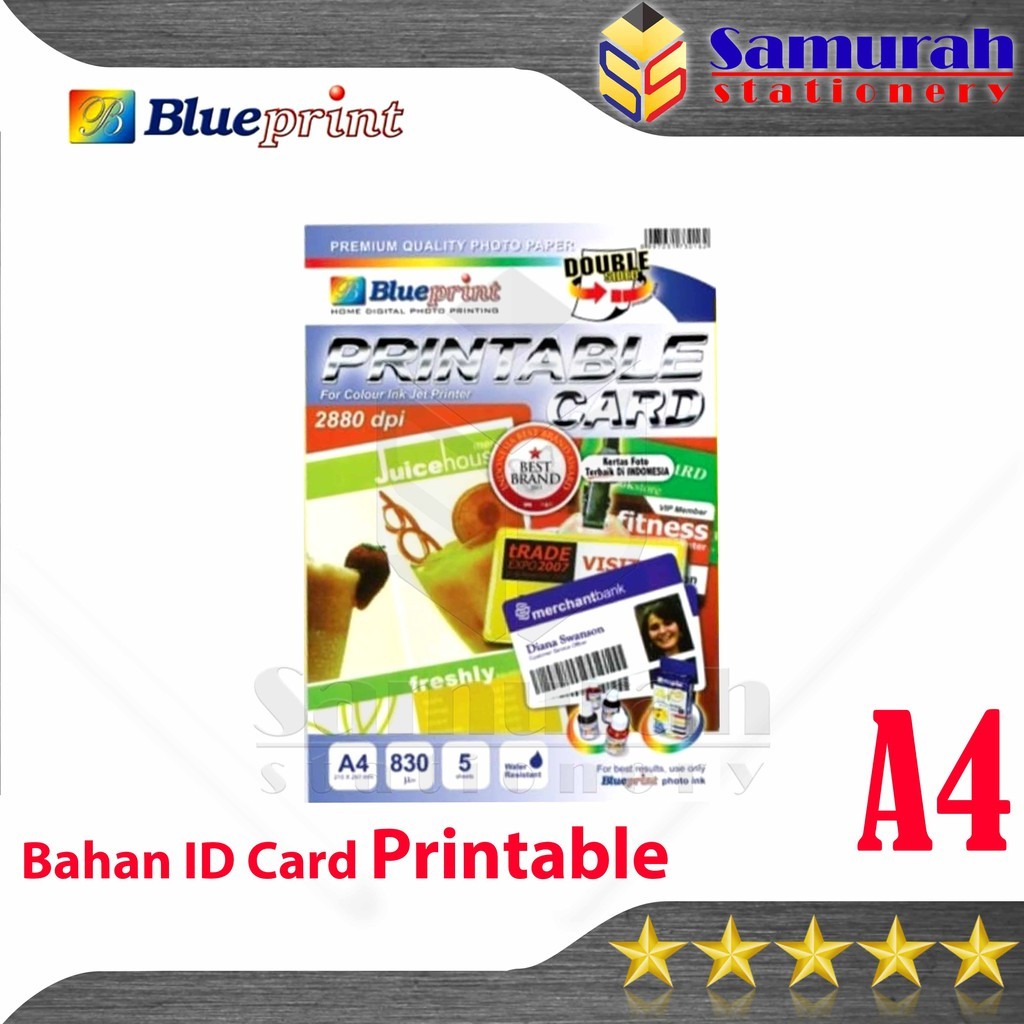 

Bahan ID Card Blueprint Ukuran A4 830 Um / Printable Card BP - GPA4210