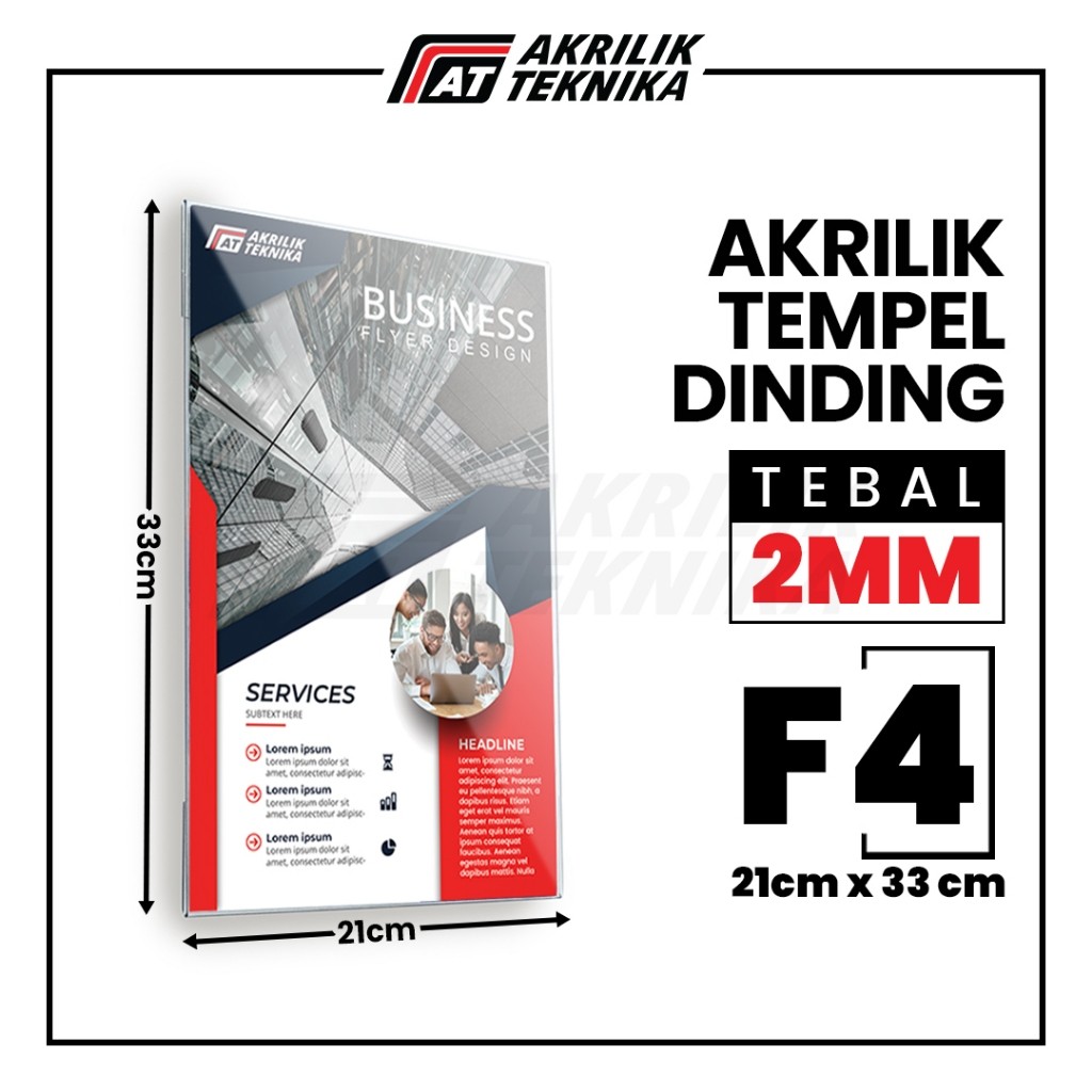 

Akrilik Tempat Brosur Tempel Sign Holder Qris Barcode Menu Wall Thicker Acrylic - Ukuran F4