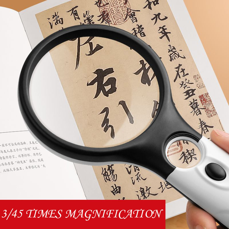 

2in1 Portable Magnifier Kaca Pembesar Lensa Ganda 3/45 Kali Kaca Pembesar
