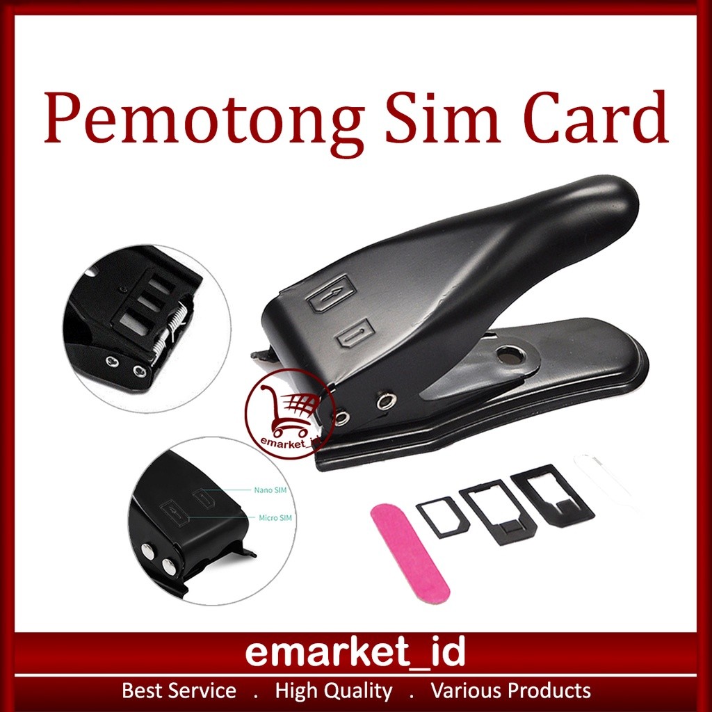

Pemotong Sim Card / Potong Cutting Cutter Cut Ukuran Nano Micro Besar Kecil Simcard Kartu Perdana