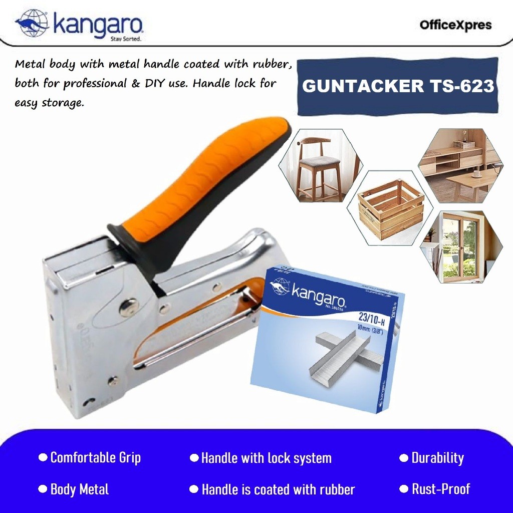 

Alat Stapler Tembak Jok Kulit Motor / Stapler Kayu / Guntacker TS 623 / Cekrekan / Pengokot /