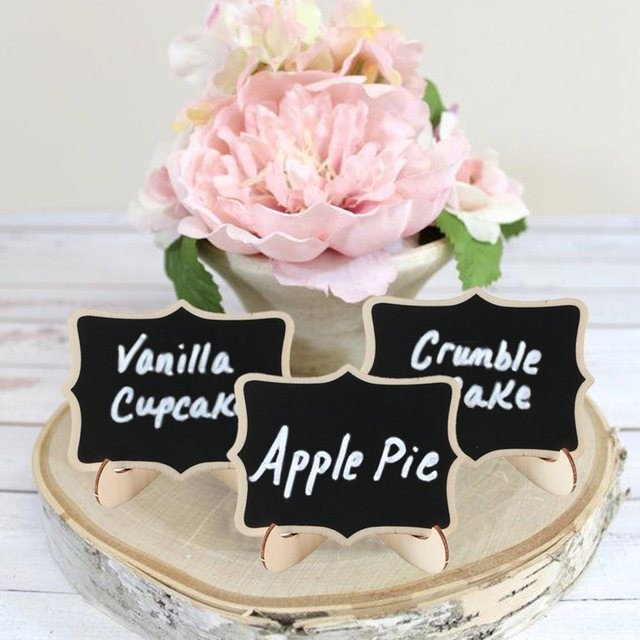 

[10pc] Mini Blackboard ChalkBoard With Sticker Labels Papan Tulis Kecil Blackboard Label Menu Cafe