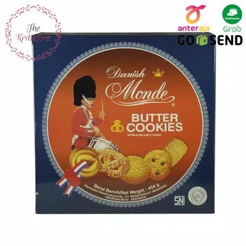 

NewZbgt- MONDE Butter Cookies Blue Shell Biskuit Mentega 454 gr