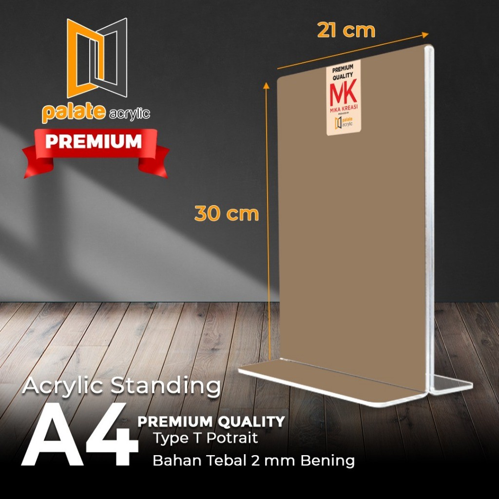 

AKRILIK TENT HOLDER A4 T PORTRAIT- 2MM PREMIUM