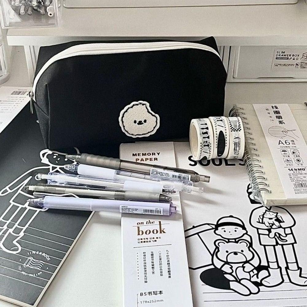 

Tas Pensil Kapasitas Besar Kantung Penyimpanan Kanvas Hitam