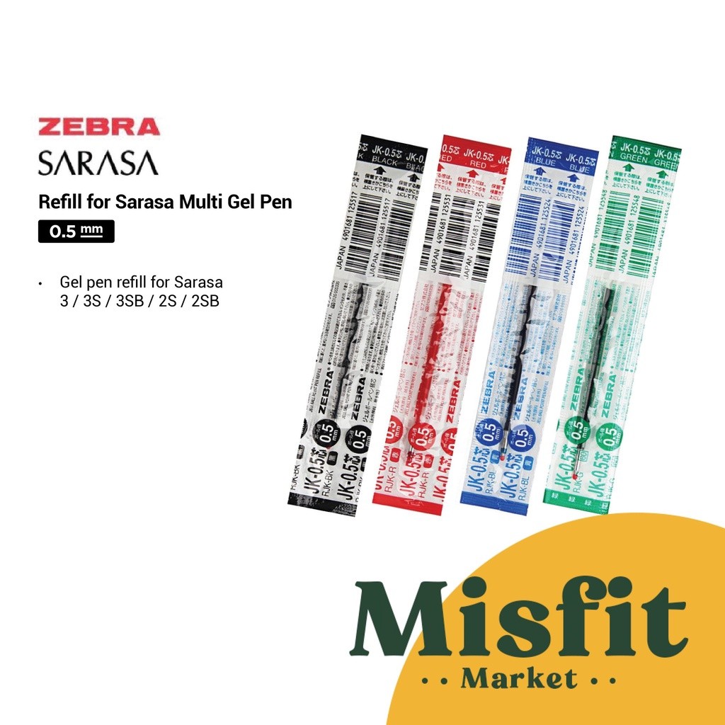 

Zebra JK-05 Refill for Sarasa Multi Gel Pen Isi Ulang Ballpoint Warna 0.5 mm
