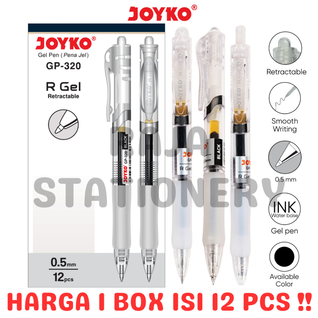 

JOYKO GEL PEN BLACK RGEL PENA PULPEN JOYKO HITAM CETEK MIRIP GP-265 R-GEL GP-320 [12PCS]