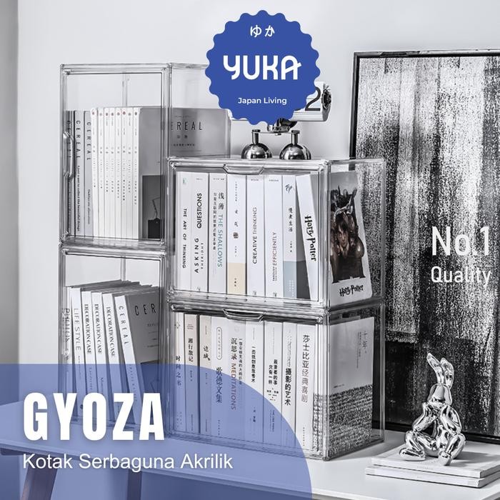 Yuka Container Box Majalah Buku Minimalis Kontainer Transparan Clear