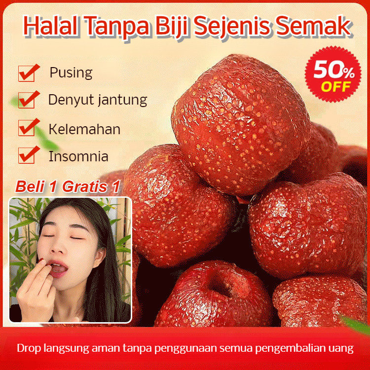 Beli 1 gratis 1/Pengiriman 24 Jam250g Hawthorn Manisan Cemilan/0 Bahan Tambahan Hawthorn Berongga