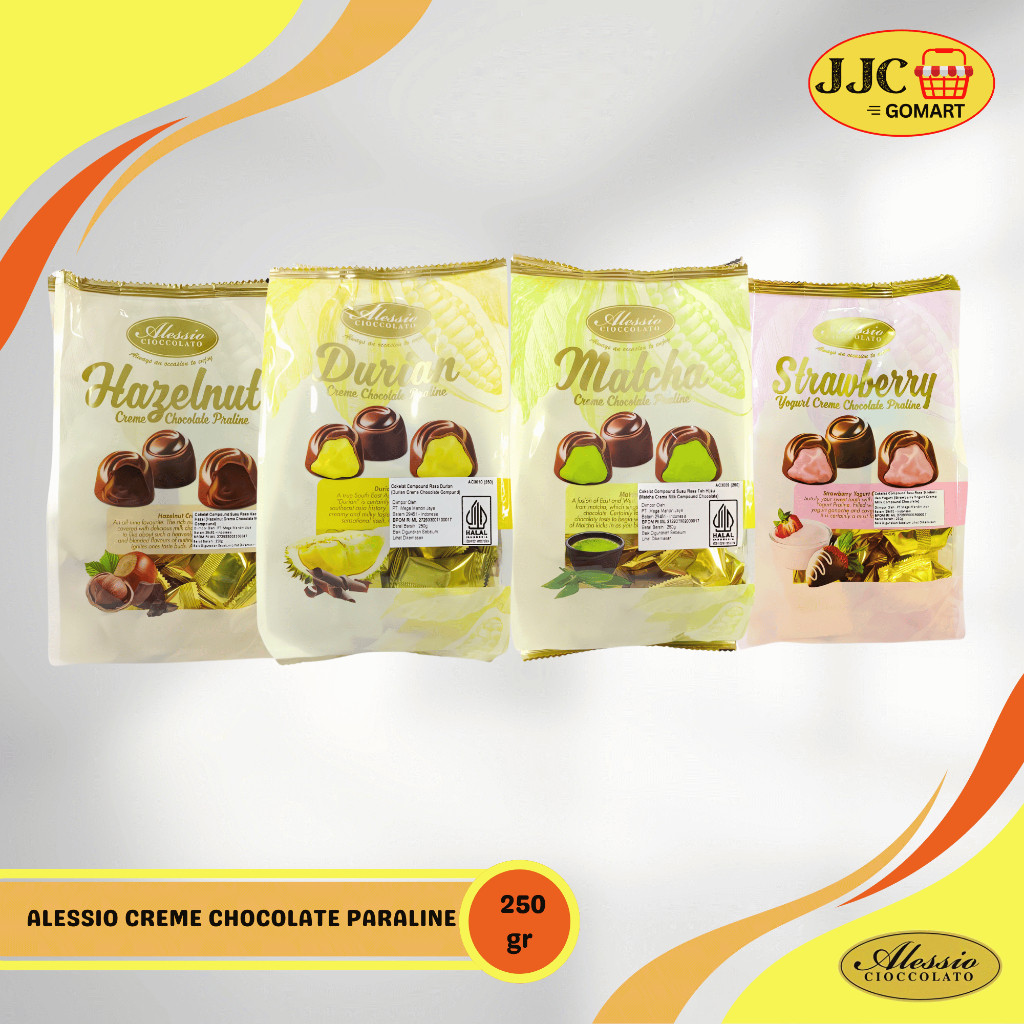 

Alessio Chocolate 250gr Matcha Durian Hazelnut Strawberry Coklat Alessio