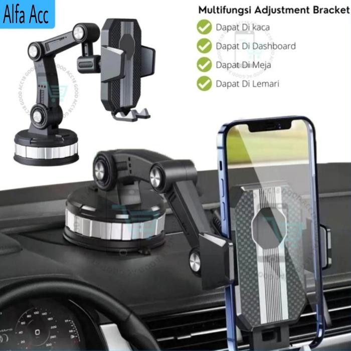 PREMIUM UNIVERSAL HOLDER HP DASHBOARD MOBIL DAN TEMPEL KACA BISA PUTAR 360
