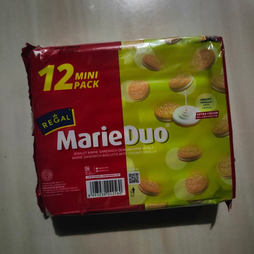 Sajiandapur Regal Marie Duo Mini Pack Milky Chocolate/ Creamy Vanilla/ Peanut Butter (12X20Gr)