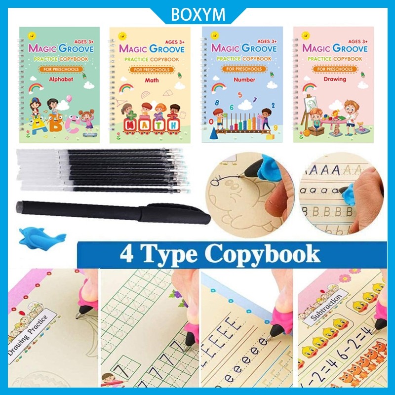 

UM1 Magic Book Practice Buku Belajar Tulis Hitung Menulis Buku Magic 1 Set Isi 4 Buku + Pulpen +5