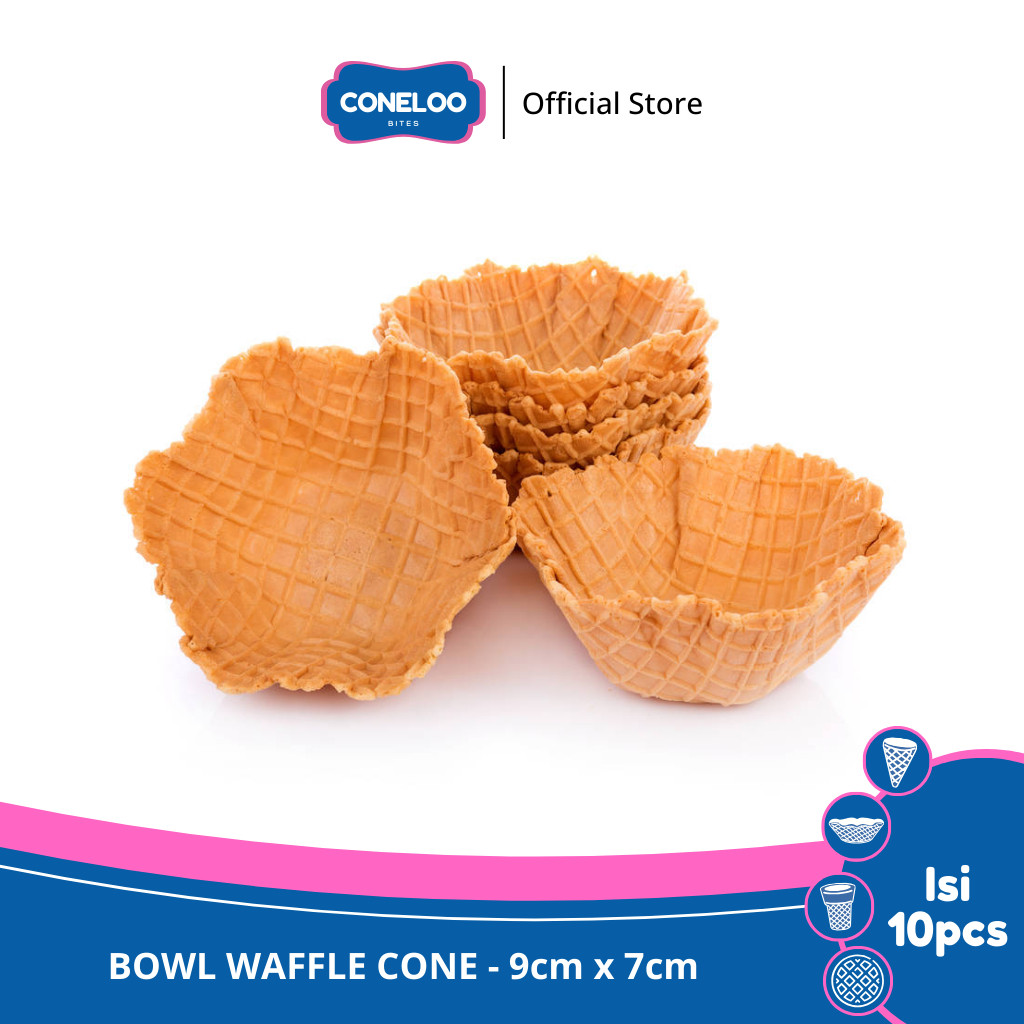

Sajiandapur Coneloo Bites Cone Es Krim Mangkuk Bowl Waffle Diameter 9Cm X 7Cm Isi 10 Pcs