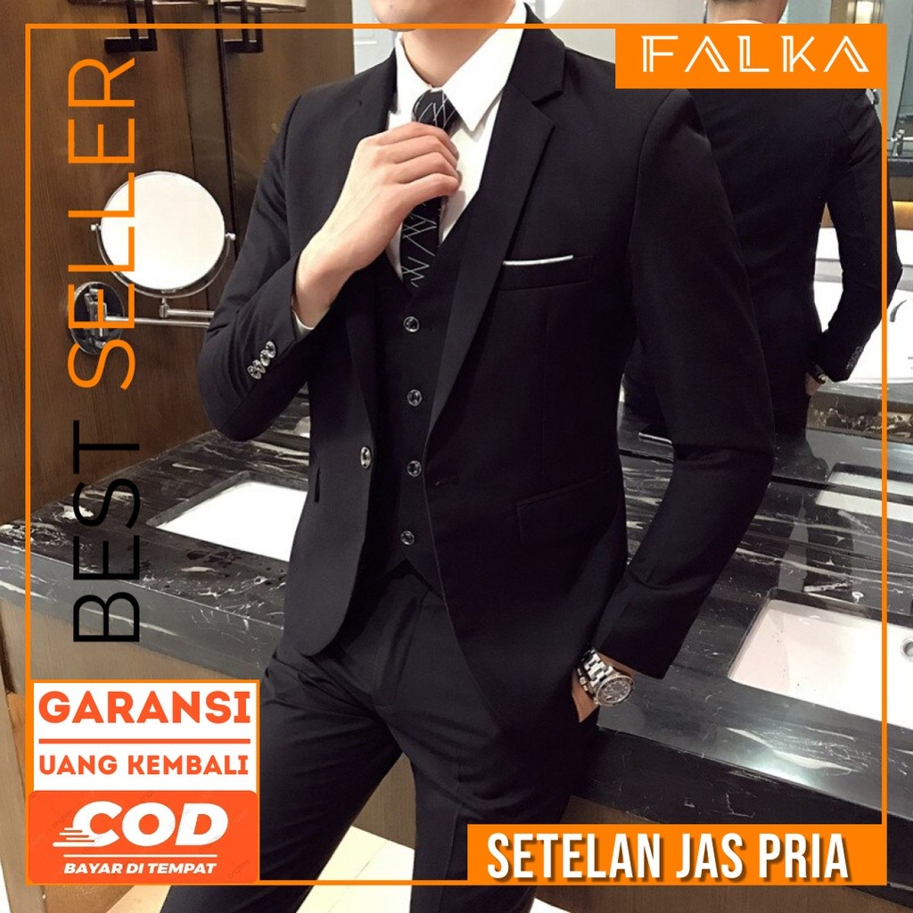 3 In 1 Set Jas Pria Tuxedo Pria Setelan Jas Pria Formal