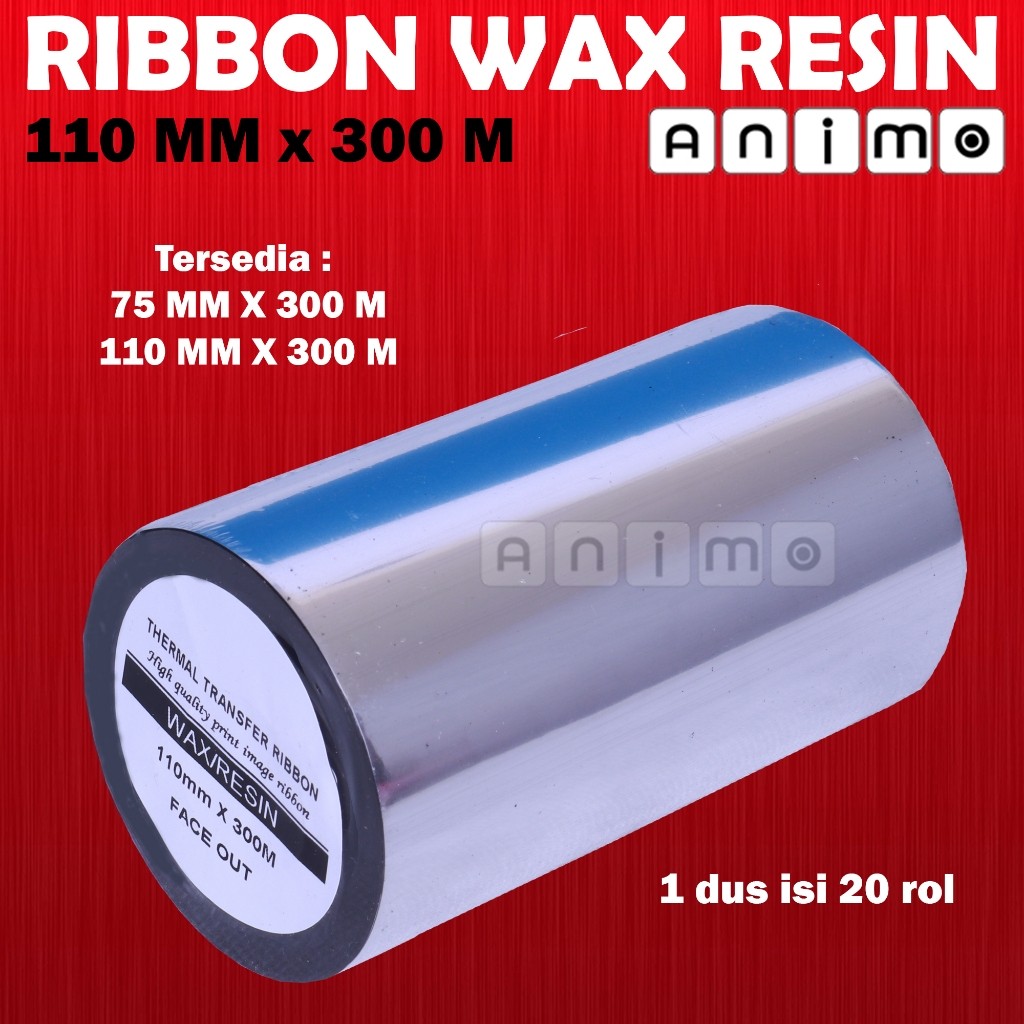 

UM1 RIBBON BARCODE WAX RESIN 110 X 300 METER - Ribbon Wax Resin 110x300 M