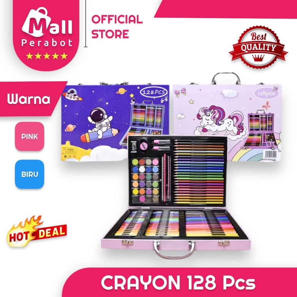 

Mall Perabot AFFKH Crayon Warna Anak Set 208 / 150 / 128 / 133 Pcs Art Full Set Krayon Mewarnai Anak