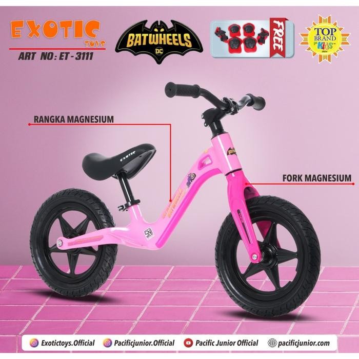 Balance Bike EXOTIC ET 3112 Push Bike Ban Karet Sepeda Anak