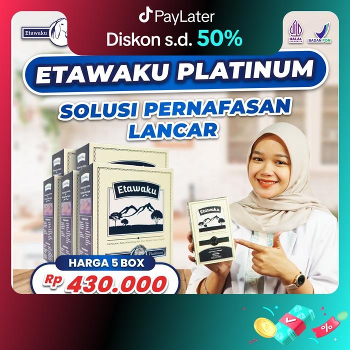 

DISKON ETAWAKU PLATINUM 5 BOX ORIGINAL SUSU BUBUK KAMBING ETAWA DENGAN CREAMER NABATI ALAMI BANTU