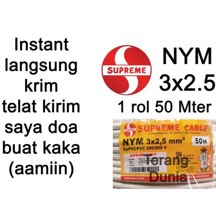 Kabel Supreme NYM 3x2.5 Kabel NYM 3x2.5 Kabel Tunggal 3x2.5 roll