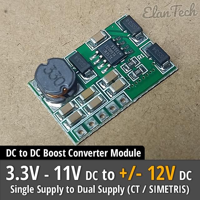 Modul Converter Simetris 12V DC CT (+12 & -12V DC) Single Supply to Dual / Bipolar +/-12V DC to DC