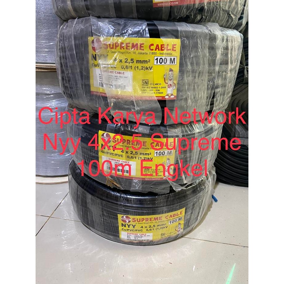 Kabel Supreme Nyy 4x2.5 50m Engkel Hitam / 4x2,5 Supreme 4x2.5mm Nyy