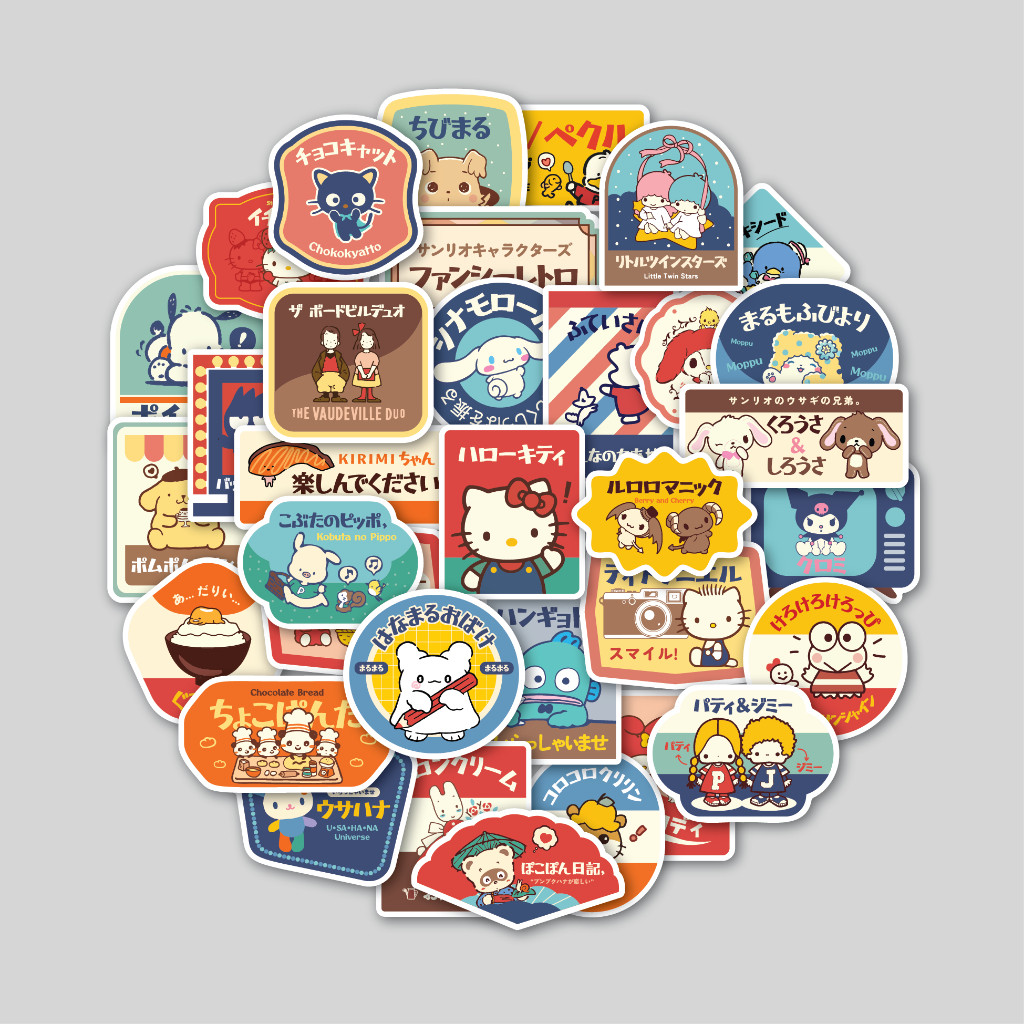 

UM1 STICKER PACK SANRIO JAPANESE RETRO STICKER TUMBLER STIKER LAPTOP KOPER HELM