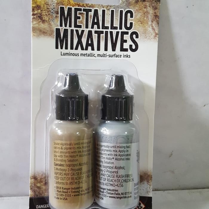 

TERLARIS Alcohol Ink Metallic Gold & Silver ukuran 14ml