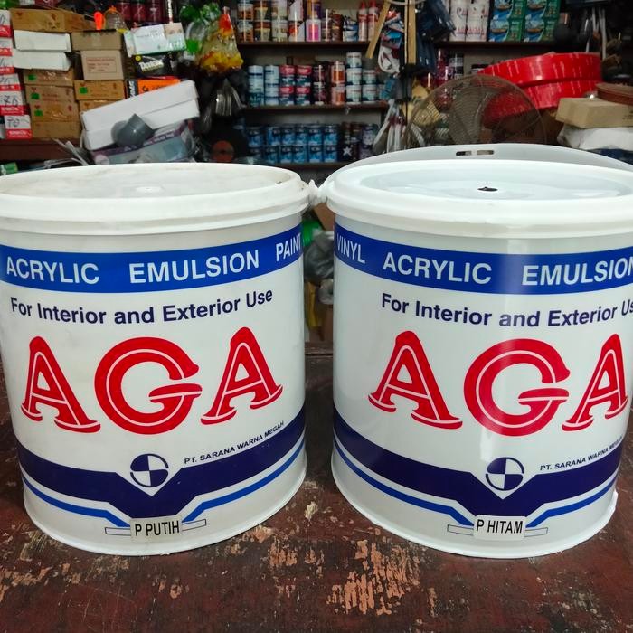 

TERLARIS cat AGA poster acrylic/dekor water based putih atau hitam galon