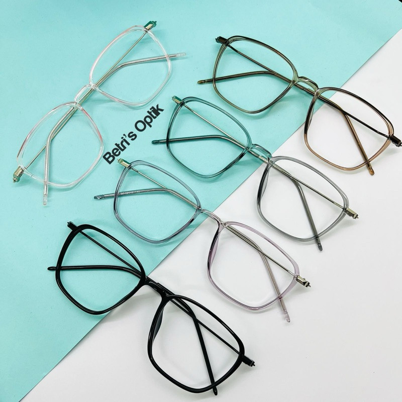 [Free Box & Lap] Kaca Fashion Pria Wanita Kaca Minus kaca Minus Cylinder kaca Plus Kaca Blue 2189