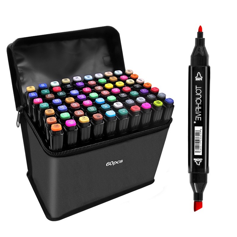 

24-168 Color Double Headed Art Marker Pen Set Sketching Oily Based Markers Graffiti Manga Drawing
